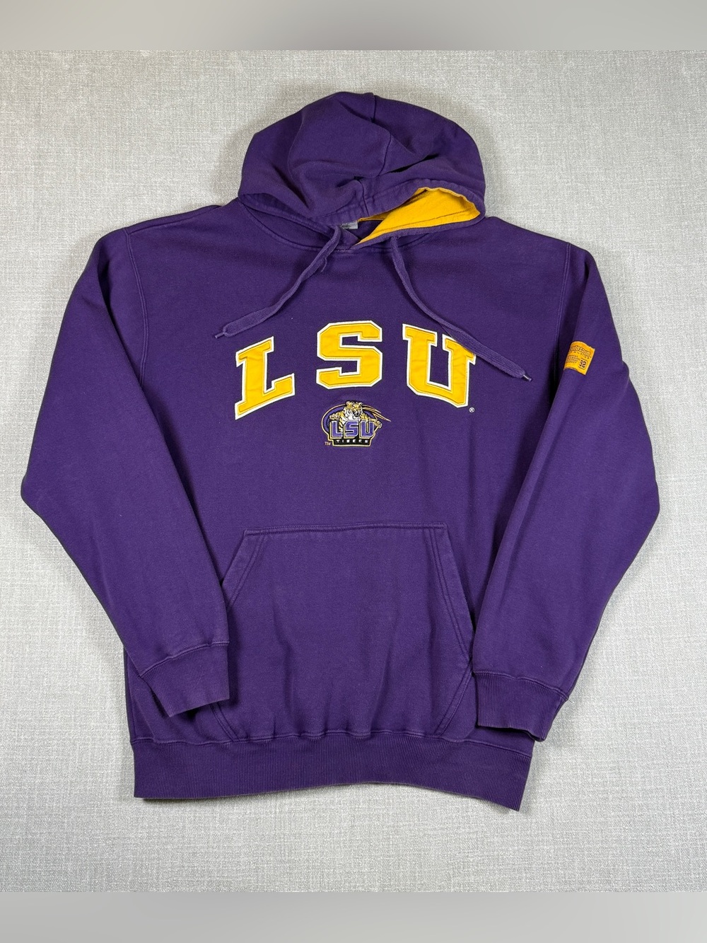 LSU Tigers Hoodie Mens XL Purple Colosseum Athletics Spellout Pullover NCAA Y2K